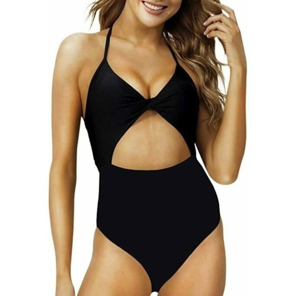 Black Cutout Swim Suit - XXL